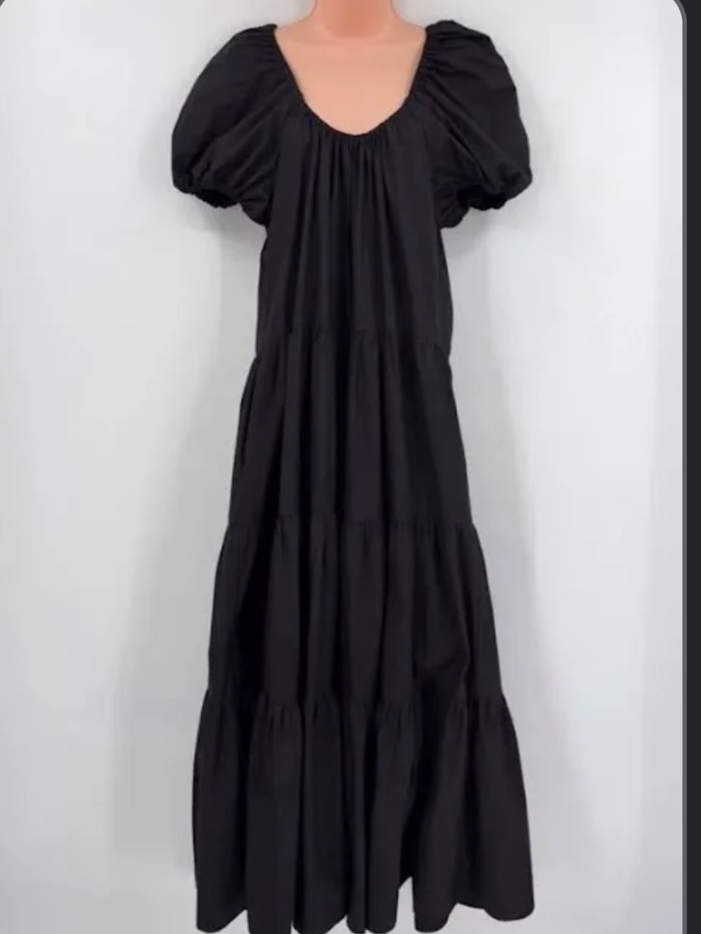 Mikoh NAVY Maxi Dress with Puff Shoulders